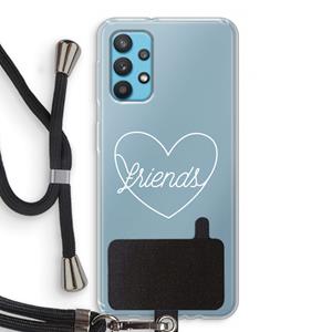 CaseCompany Friends heart pastel: Samsung Galaxy A32 4G Transparant Hoesje met koord