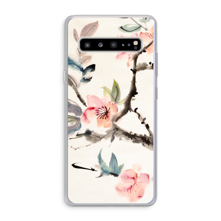 CaseCompany Japanse bloemen: Samsung Galaxy S10 5G Transparant Hoesje