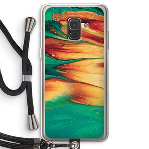 CaseCompany Green Inferno: Samsung Galaxy A8 (2018) Transparant Hoesje met koord