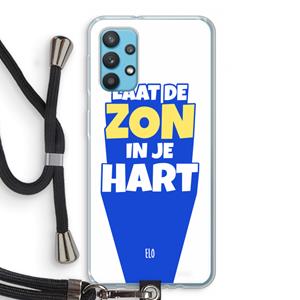 CaseCompany Laat de zon in je hart: Samsung Galaxy A32 4G Transparant Hoesje met koord