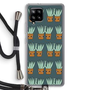 CaseCompany Sansevieria: Samsung Galaxy A42 5G Transparant Hoesje met koord