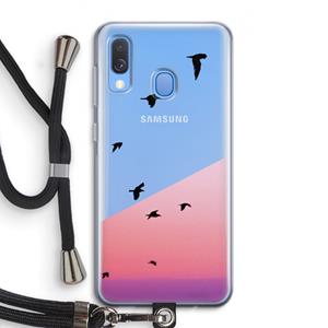 CaseCompany Fly away: Samsung Galaxy A40 Transparant Hoesje met koord