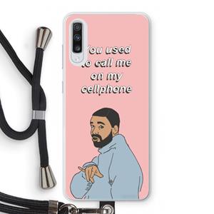 CaseCompany Hotline bling: Samsung Galaxy A70 Transparant Hoesje met koord