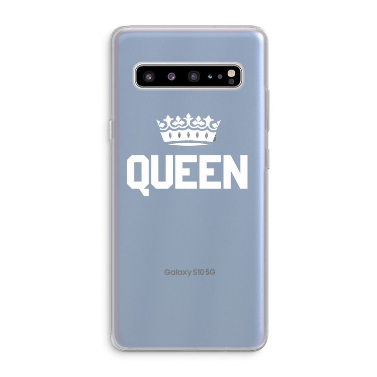CaseCompany Queen zwart: Samsung Galaxy S10 5G Transparant Hoesje