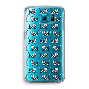 CaseCompany Zwarte poes: Samsung Galaxy S6 Transparant Hoesje
