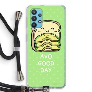 CaseCompany Avo Good Day: Samsung Galaxy A32 4G Transparant Hoesje met koord