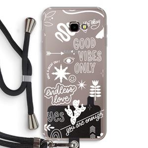 CaseCompany Good vibes: Samsung Galaxy J4 Plus Transparant Hoesje met koord