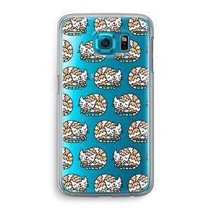 CaseCompany Slapende poes: Samsung Galaxy S6 Transparant Hoesje