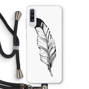 CaseCompany Pluim: Samsung Galaxy A70 Transparant Hoesje met koord