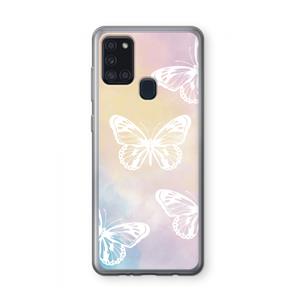 CaseCompany White butterfly: Samsung Galaxy A21s Transparant Hoesje