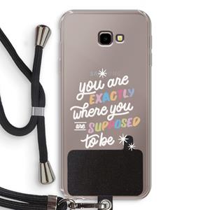 CaseCompany Right Place: Samsung Galaxy J4 Plus Transparant Hoesje met koord