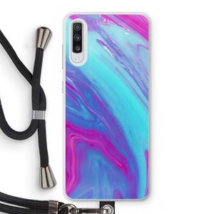 CaseCompany Zweverige regenboog: Samsung Galaxy A70 Transparant Hoesje met koord