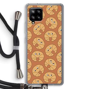 CaseCompany Croissant: Samsung Galaxy A42 5G Transparant Hoesje met koord