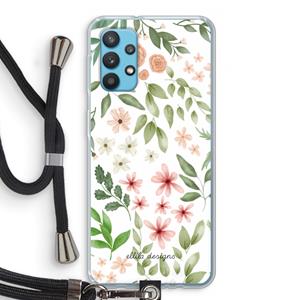 CaseCompany Botanical sweet flower heaven: Samsung Galaxy A32 4G Transparant Hoesje met koord