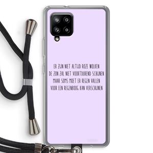 CaseCompany Regenboog: Samsung Galaxy A42 5G Transparant Hoesje met koord