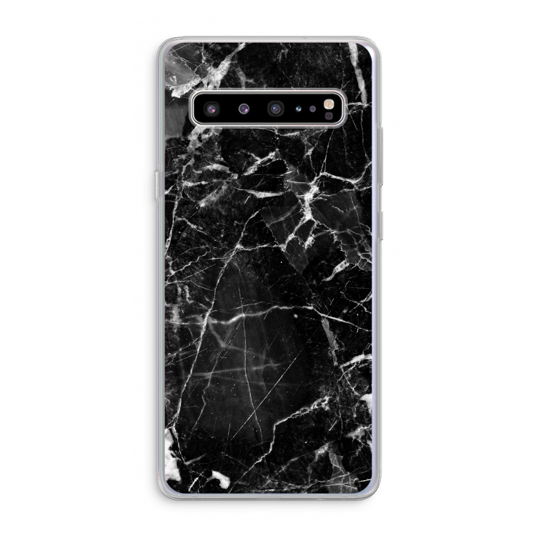CaseCompany Zwart Marmer 2: Samsung Galaxy S10 5G Transparant Hoesje