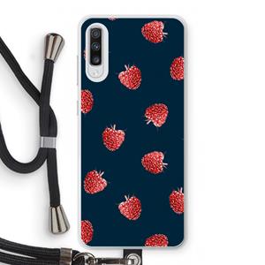 CaseCompany Framboosjes: Samsung Galaxy A70 Transparant Hoesje met koord