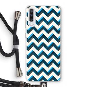 CaseCompany Onderbroken lijn: Samsung Galaxy A70 Transparant Hoesje met koord