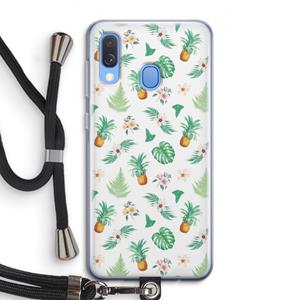CaseCompany Ananas bladeren: Samsung Galaxy A40 Transparant Hoesje met koord