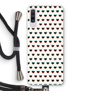 CaseCompany Hartjes: Samsung Galaxy A70 Transparant Hoesje met koord