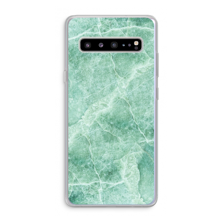 CaseCompany Groen marmer: Samsung Galaxy S10 5G Transparant Hoesje