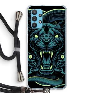 CaseCompany Cougar and Vipers: Samsung Galaxy A32 4G Transparant Hoesje met koord