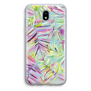 CaseCompany Tropical Palms Blue: Samsung Galaxy J5 (2017) Transparant Hoesje
