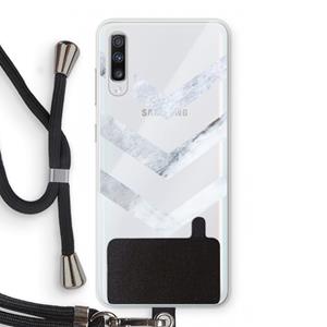CaseCompany Marmeren pijlen: Samsung Galaxy A70 Transparant Hoesje met koord