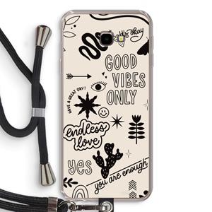 CaseCompany Good vibes: Samsung Galaxy J4 Plus Transparant Hoesje met koord