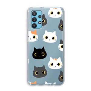 CaseCompany Katten: Samsung Galaxy A32 4G Transparant Hoesje