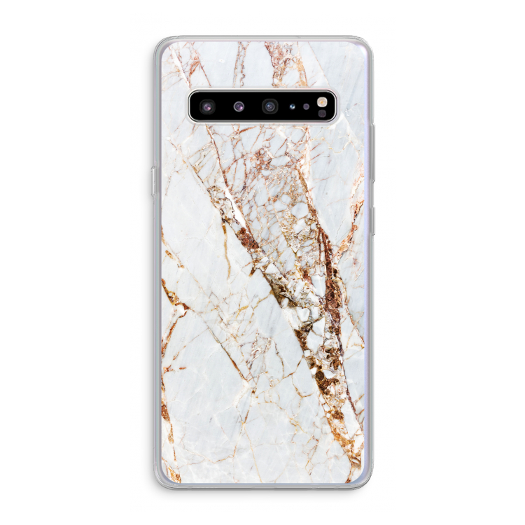 CaseCompany Goud marmer: Samsung Galaxy S10 5G Transparant Hoesje