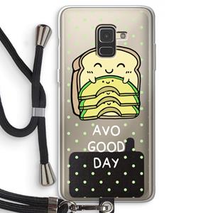 CaseCompany Avo Good Day: Samsung Galaxy A8 (2018) Transparant Hoesje met koord