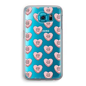 CaseCompany Chicks before dicks: Samsung Galaxy S6 Transparant Hoesje