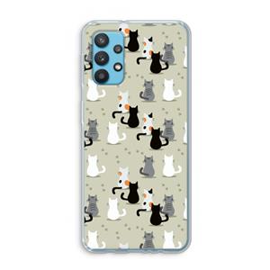 CaseCompany Katten: Samsung Galaxy A32 4G Transparant Hoesje