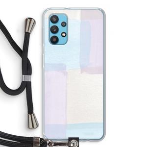CaseCompany Square pastel: Samsung Galaxy A32 4G Transparant Hoesje met koord
