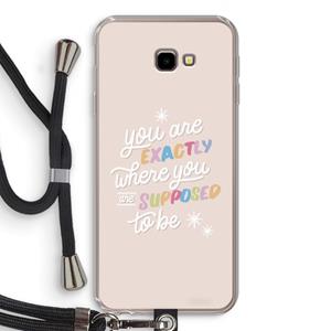 CaseCompany Right Place: Samsung Galaxy J4 Plus Transparant Hoesje met koord