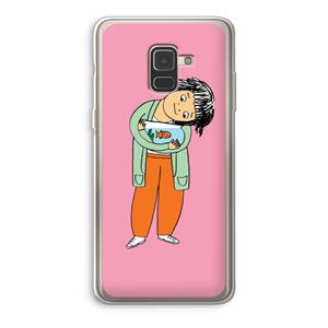 CaseCompany Visknuffel: Samsung Galaxy A8 (2018) Transparant Hoesje