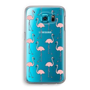 CaseCompany Anything Flamingoes: Samsung Galaxy S6 Transparant Hoesje