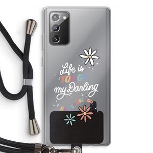 CaseCompany Tough Life: Samsung Galaxy Note 20 / Note 20 5G Transparant Hoesje met koord