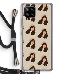 CaseCompany Bonjour mon amour: Samsung Galaxy A42 5G Transparant Hoesje met koord
