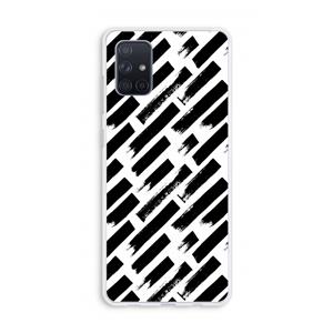 CaseCompany Zwarte vegen: Galaxy A71 Transparant Hoesje