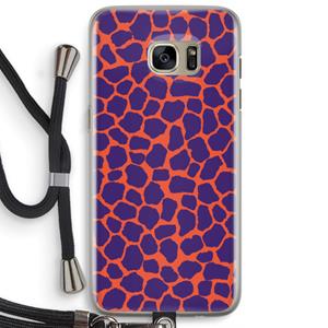 CaseCompany Purple Giraffe: Samsung Galaxy S7 Edge Transparant Hoesje met koord