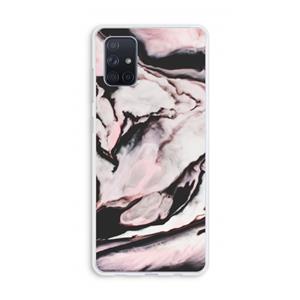 CaseCompany Roze stroom: Galaxy A71 Transparant Hoesje