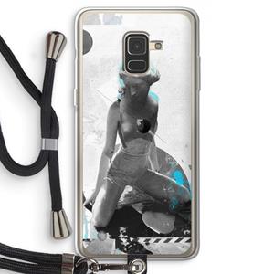 CaseCompany I will not feel a thing: Samsung Galaxy A8 (2018) Transparant Hoesje met koord