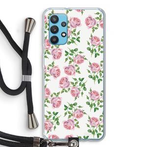 CaseCompany Kleine roosjes: Samsung Galaxy A32 4G Transparant Hoesje met koord