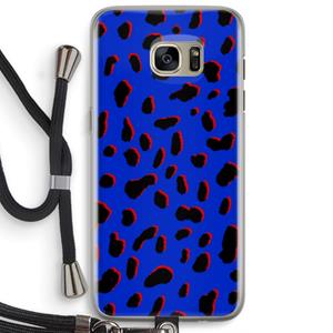 CaseCompany Blue Leopard: Samsung Galaxy S7 Edge Transparant Hoesje met koord