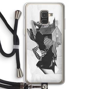 CaseCompany House: Samsung Galaxy A8 (2018) Transparant Hoesje met koord