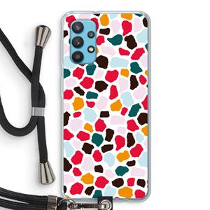 CaseCompany Colored Giraffe: Samsung Galaxy A32 4G Transparant Hoesje met koord