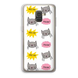 CaseCompany Meow: Samsung Galaxy A8 (2018) Transparant Hoesje
