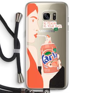 CaseCompany Peach please!: Samsung Galaxy S7 Edge Transparant Hoesje met koord